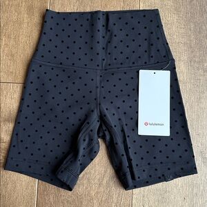 LULULEMON ALIGN SHORT 6" POLKA DOT FLOCKED BLACK WOMEN'S SZ 2 NEW
